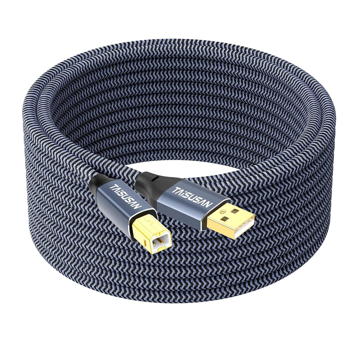 6ft USB A to B Printer Cable - High Speed Cord Compatible for Keyboard, MacBook, Scanners - Gray