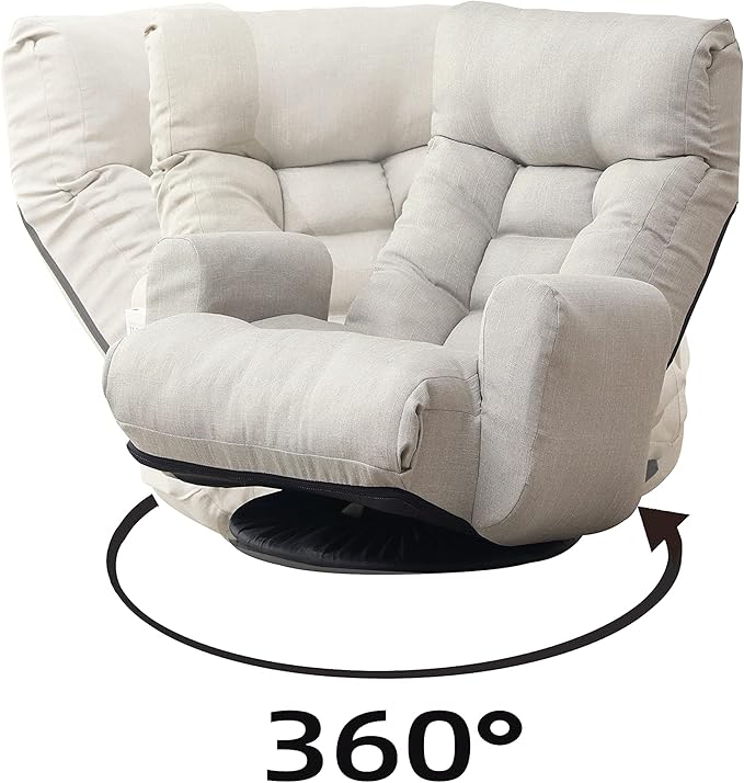 KINFFICT Floor Game Chair 360 Degree Rotatable Sofa Chair Adjustable Head and Waist Lounge Chair Rotatable Seat Leisure Chairs