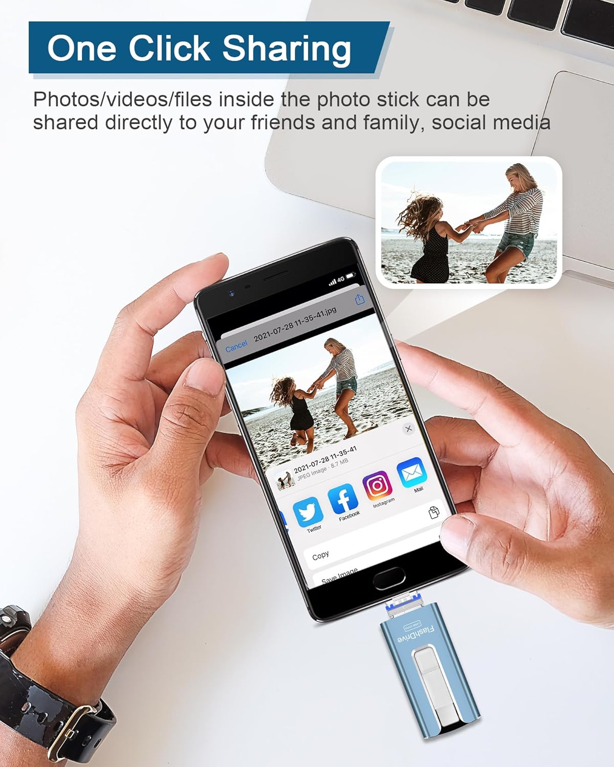 GNASEET 256GB 256GB) USB Flash Drive for Phone and Pad, Photo Stick High Speed External USB Thumb Drives Photo Storage