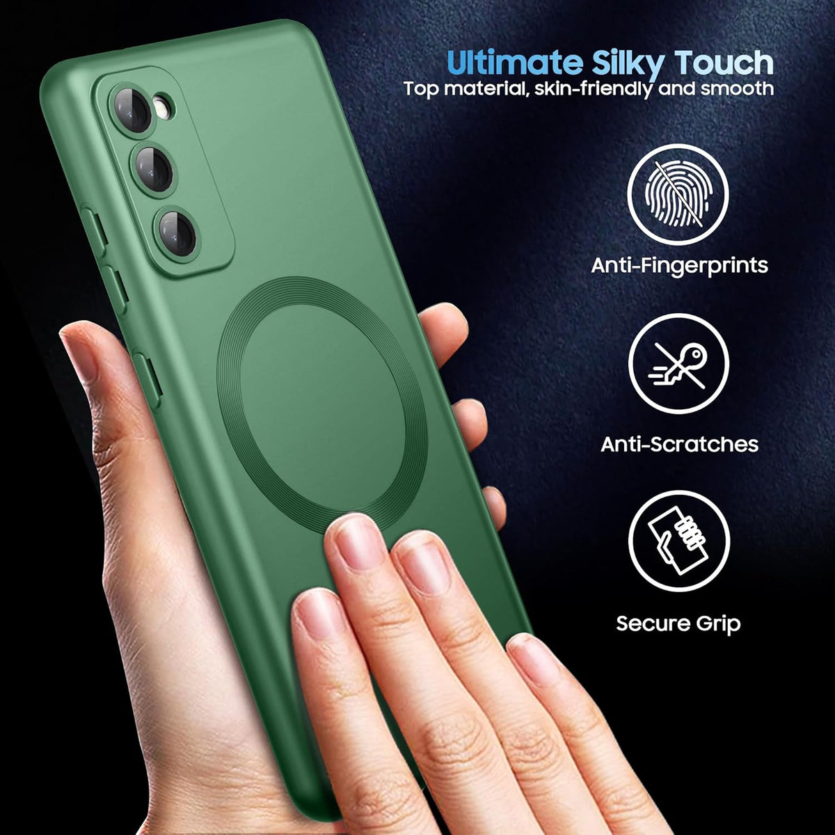 Magnetic for Samsung Galaxy S20 FE 5G Case 【Compatible with MagSafe】【Built-in Camera Lens Protector】 Slim Soft TPU Shockproof Phone Shell (Green)
