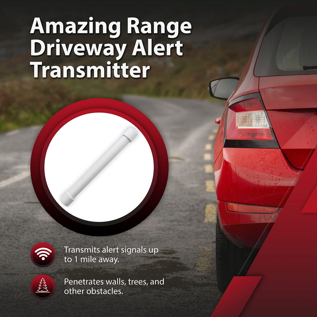 Dakota Alert Driveway Alarm System -DAPT-4000 Outdoor Directional Vehicle Sensor & Detector, Driveway Alarms Wireless Outside Weatherproof, 1 Mile