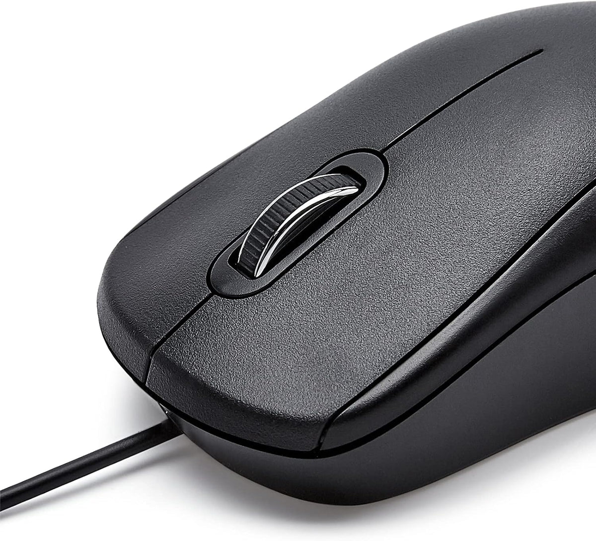 Amazon Basics 3-Button USB Wired Mouse with Precision Scroll Wheel, Standard, Black
