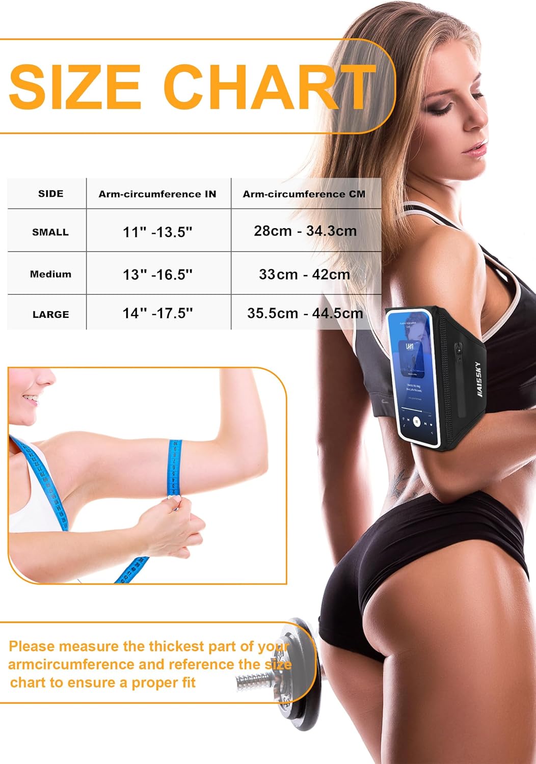 Running Armband with Earphone Bag Cell Phone Armband for iPhone 16 15 Pro 14 Plus 13 11 XR XS, Galaxy S24/S10 Water Resistant Sports Phone Holder Case & Zipper Slot Car Key Holder for 6.9 inch Phone