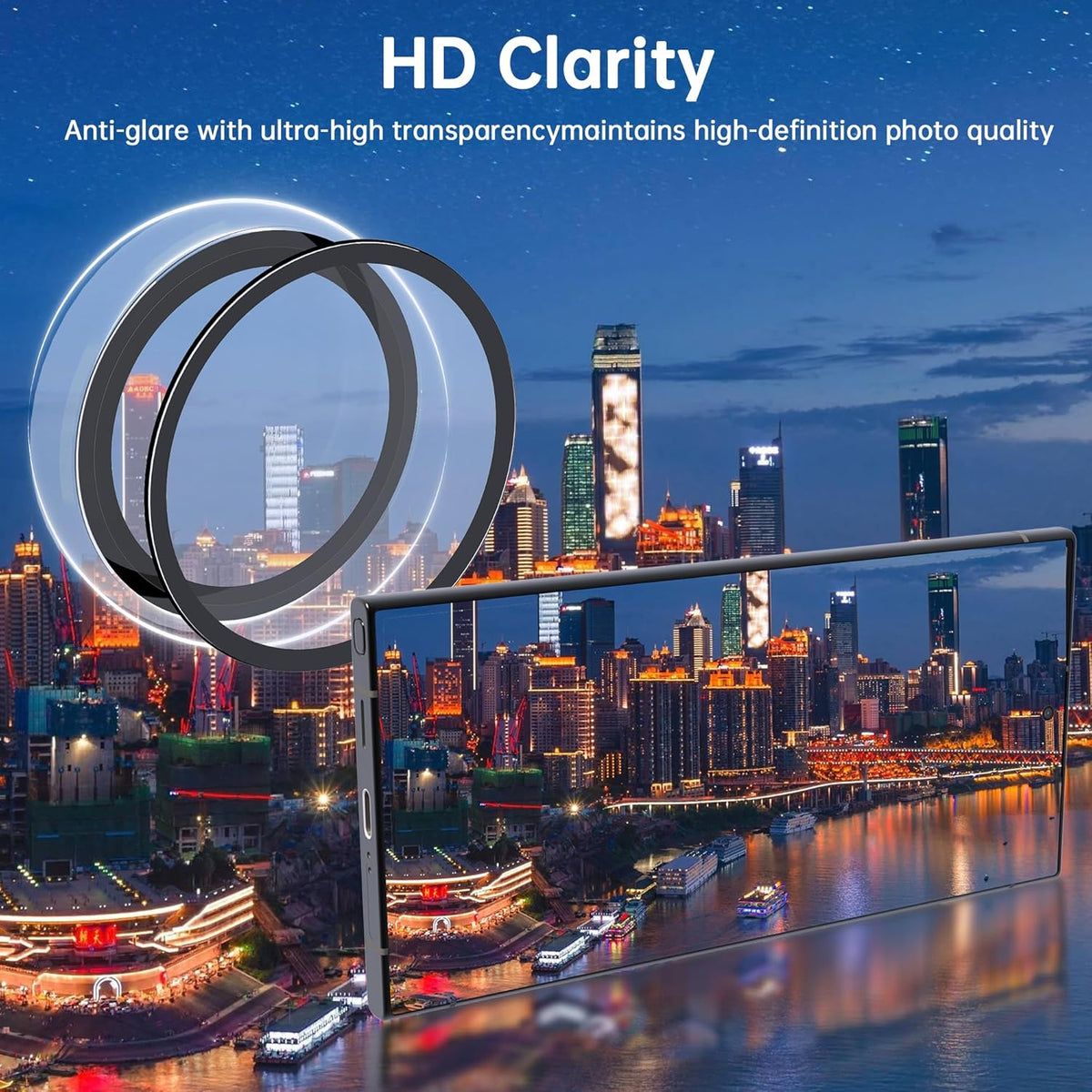 For Samsung Galaxy S24 Ultra Camera Lens Protector, Individual Lens Protector, Ultra HD 9H Tempered Glass Screen Protective Cover, Anti-scratch, Military Grade Drop Protection 2 Set. (Clear, S24 Ultra)