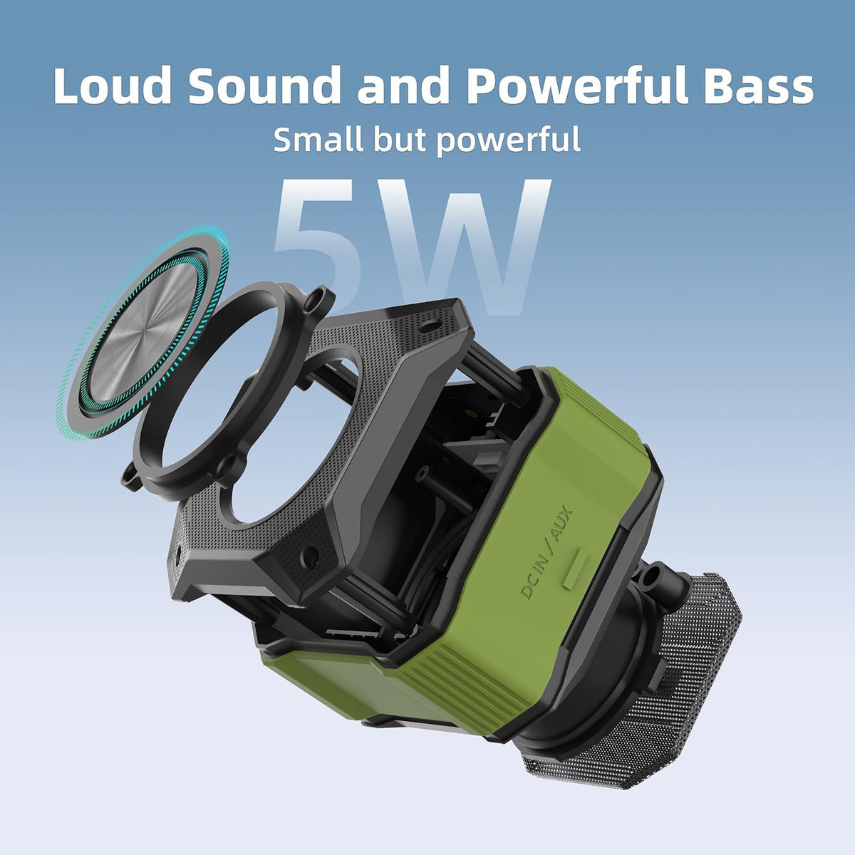 Portable Bluetooth Speaker with IPX7 Waterproofing and Shockproofing, TWS Stereo Pairing and Hands-Free Calling, 12H Playtime, Small Wireless Speaker for Outdoor Scenarios Travel Beach Shower