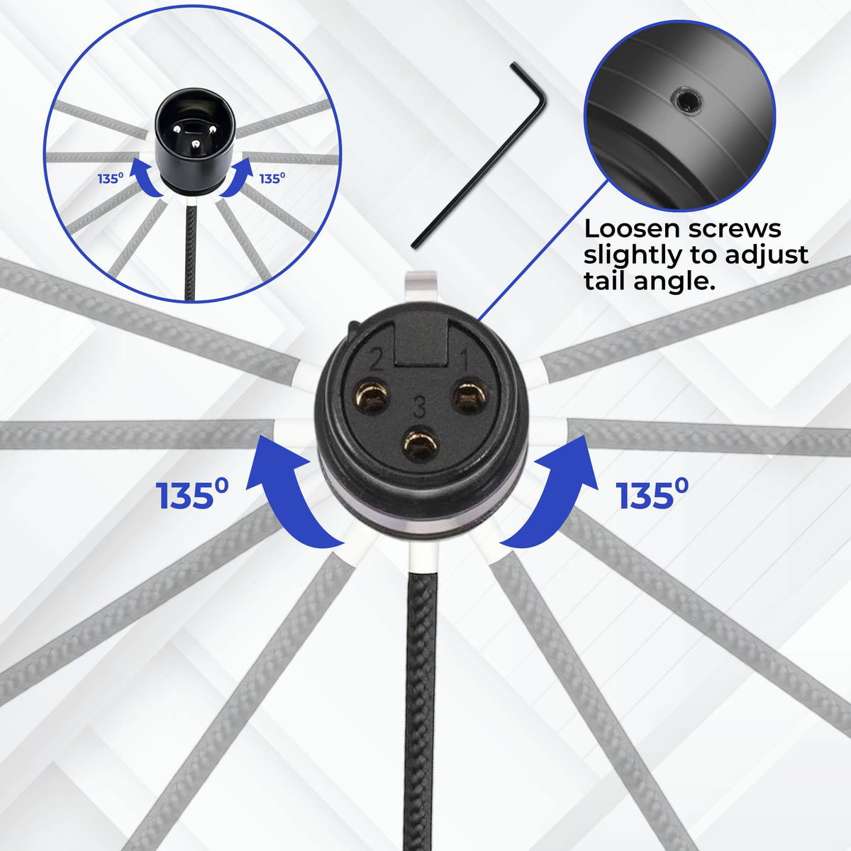 Milestock 4-Pcs Rotatable Low-Profile 3-Pin XLR Female to XLR Male Adjustable-Angle Cable for Mic Sound Devices 302 552 633 688 788T Mixer, Zaxcom