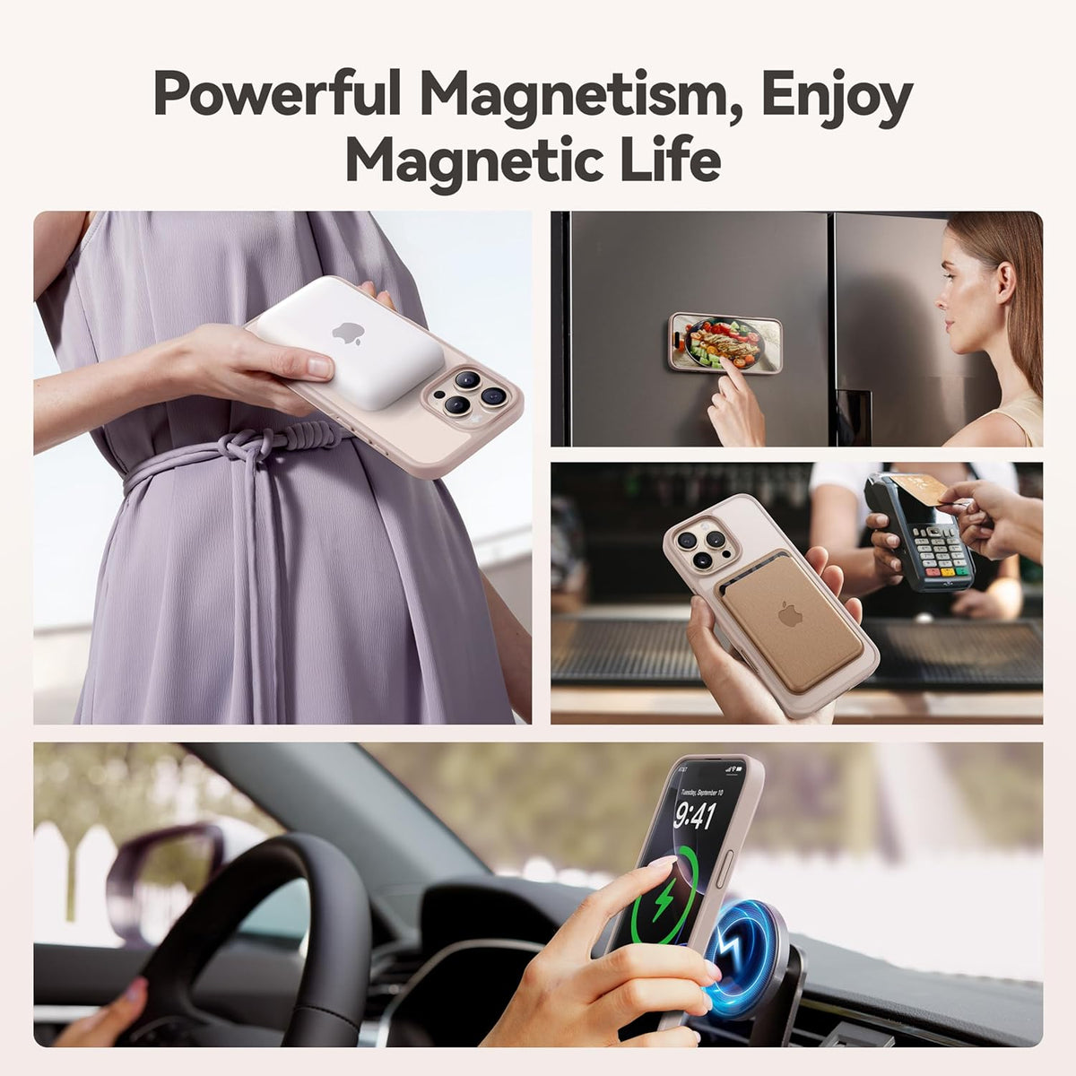 CASEKOO Designed for iPhone 16 Pro Max Case with Magnetic Invisible Stand [Military Drop Protection] [Compatible with MagSafe] Shockproof Slim Translucent Matte Promax Case 6.9 Inch, Desert Gold