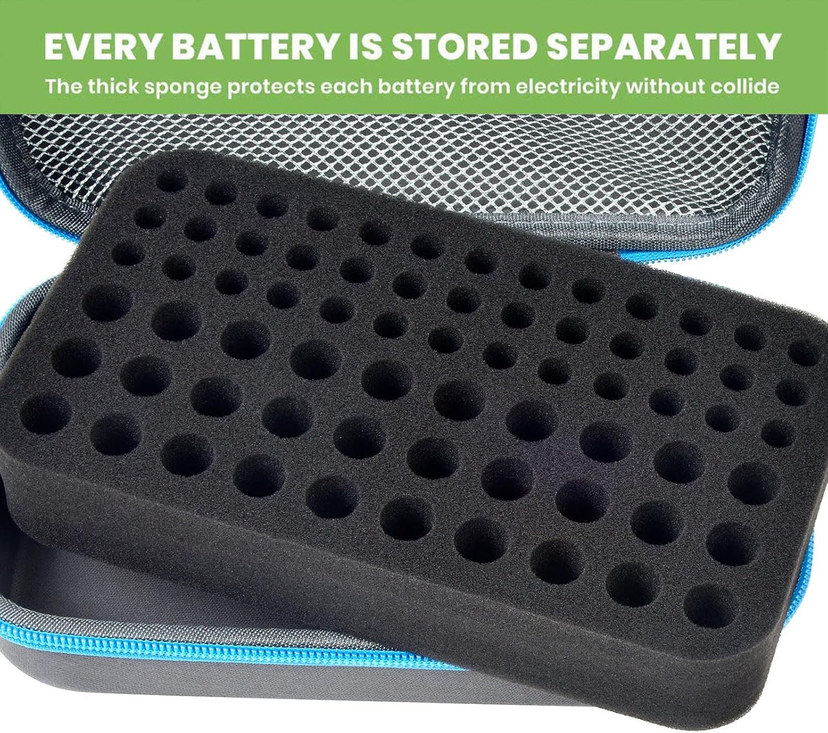 9V, 3V ALKOO Battery Organizer Case for AA AAA Batteries, Storage Holder Box with Mesh Pocket for C, Lithium Cells