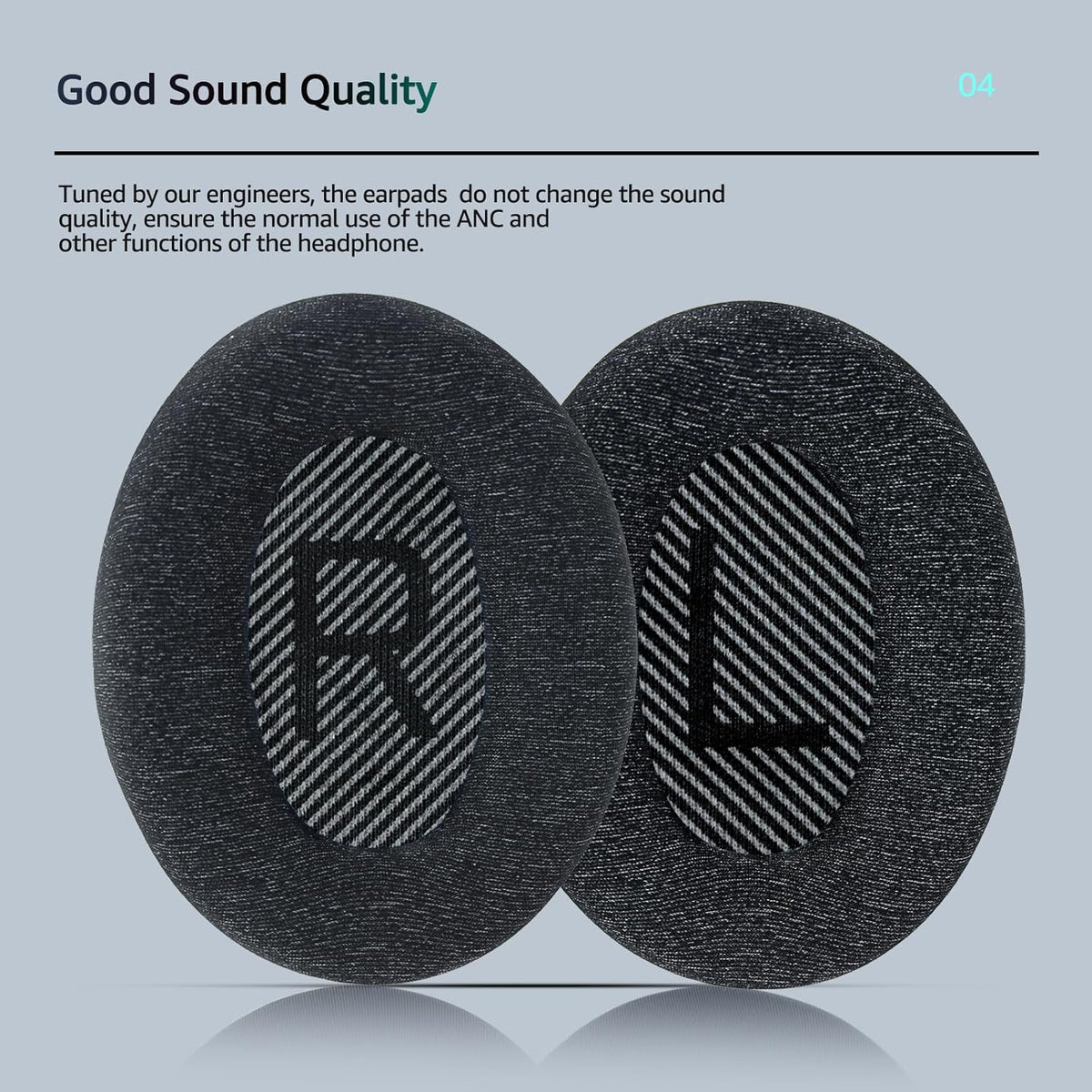 Fabric Comfort - Wzsipod Ear Pads for Bose QuietComfort 35/ QC35ii Headphones, Compatible with QC45 QC25 QC2 QC15 & More Series, Replacement Exclusive Styles, S2