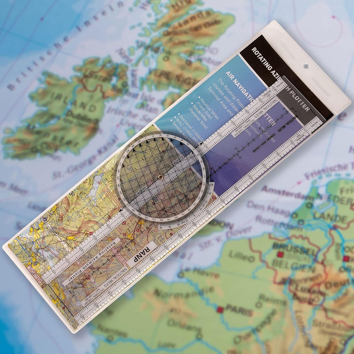 8 SimCoach Aviation Navigation Plotter, Premier Rotating Azimuth Plotter with WAC Charts, Flight Planning Routes Tools
