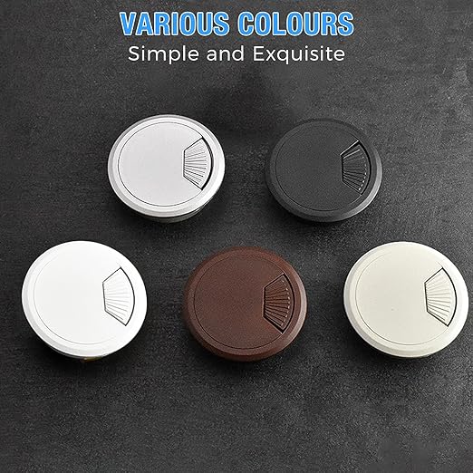 Desk Grommet 2" (50 mm), Desk Cord Hole Cover, White 2 Pcs