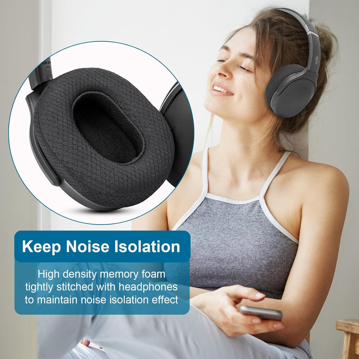GEVO Ear Pads Replacement for Skullcandy Hesh 3 Hesh EVO Hesh ANC Headphone, Earpads Cushions for Crusher Wireless Crusher Evo Crusher ANC Headset with Memory Foam (Mesh)