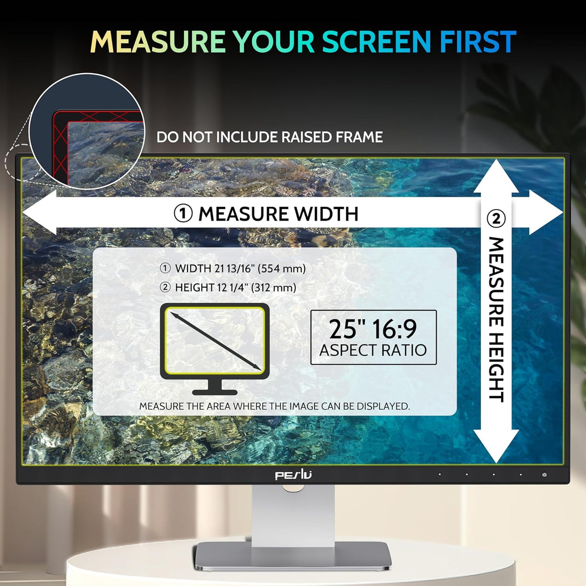 [2 Pack] 25 Inch Privacy Screen for Computer Monitor 16:9 Aspect Ratio, Eye Protection Anti Blue Light Glare Shield, 25inch Removable Black Blackout Anti Spy Desktop Security Private Filter