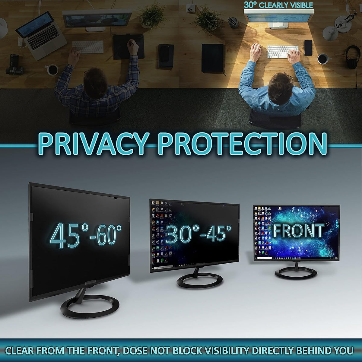 Privacy Screen Filter for 17 Inches Desktop Computer Monitor, (Does NOT fit 17.3 Screen) Screen Protector Size is 13.31 inch width x 10.61 inch height