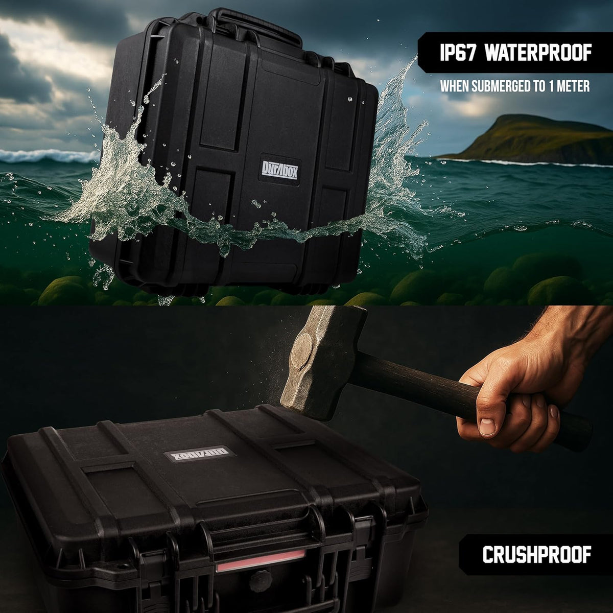 All Weather Hard Case 19 x 17 x 8” - TSA Approved Hard Shell Travel Case with Customizable Foam for Cameras, Lenses, Laptops, Electronics, Guns, Pistols and Other Gear