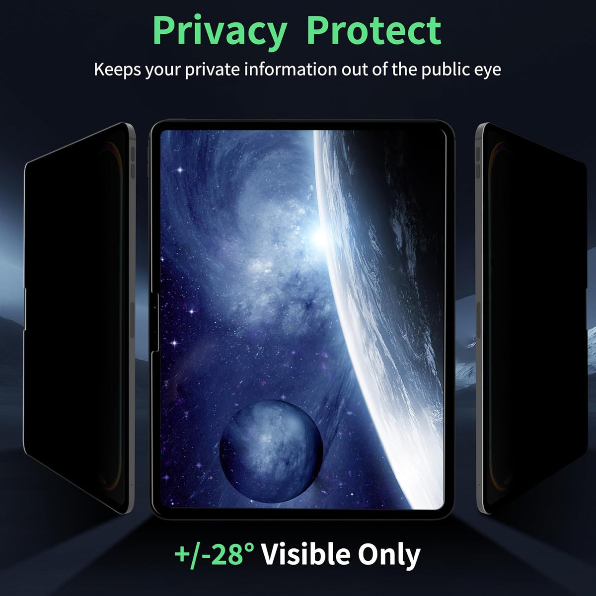 Nano Privacy Screen Protector Compatible with iPad Pro 13 2024 7th Gen (A2925, A2926) Anti-Glare Blue Light Film Anti-Spy Filter, Bubble-Free Shield Easy Install Guard Removable Cover