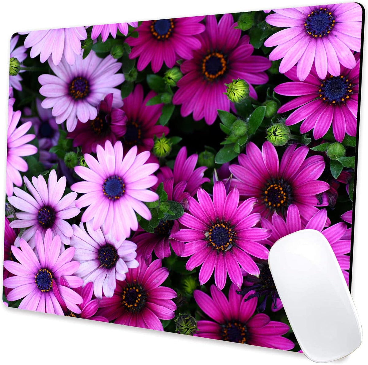 Mouse Pad, Premium-Textured Mouse Mat, Non-Slip Rubber Base Mousepad for Laptop, Computer & PC,9.5×7.9 in,African Daisy