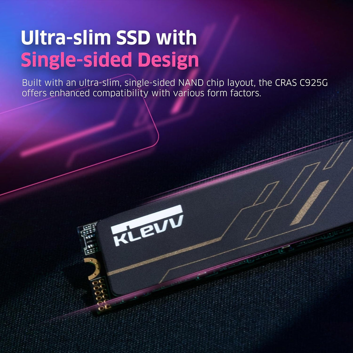 KLEVV CRAS C925G 2TB M.2 2280 NVMe PCIe Gen4x4 Internal Gaming SSD with Graphene Heatsink, Compatible with PS5, up to 7400MB/s (K02TBM2SP0-25G)