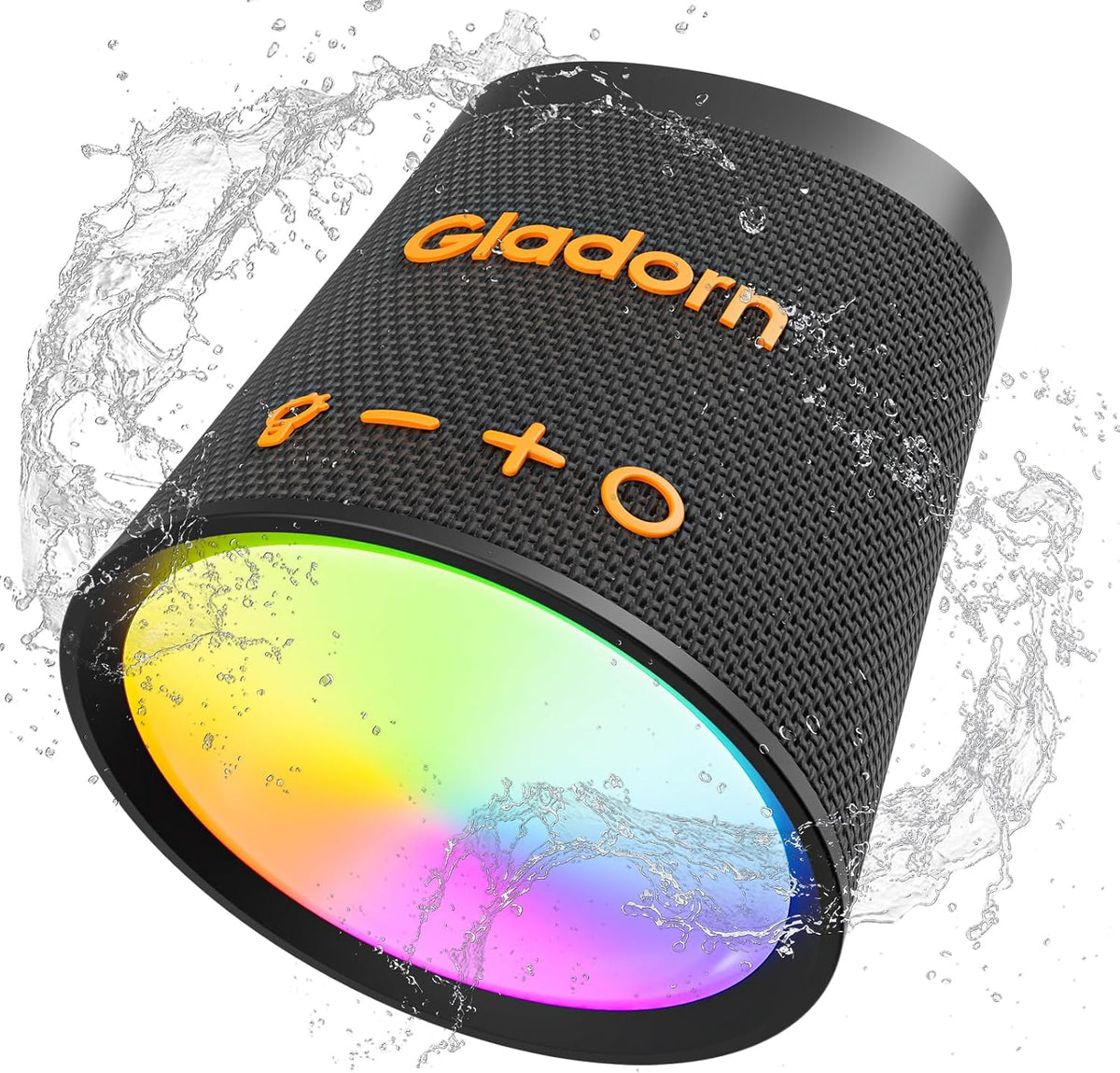 Portable Bluetooth Speaker Wireless with 9 Color Lights, 20H Playtime, Stereo Pairing, Deep Bass, IPX6 Waterproof, Bluetooth 5.3, Small Speaker for Home, Party, Outdoor, Camping, Beach, Gift
