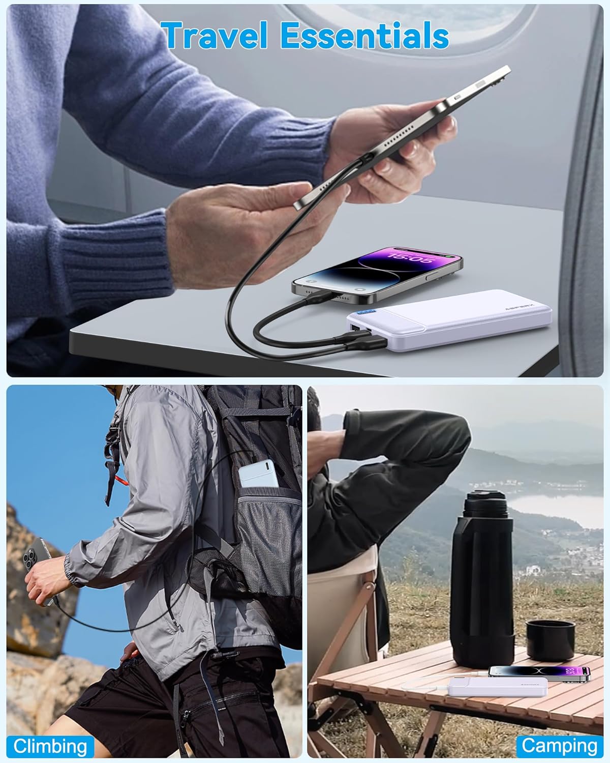 AsperX 2-Pack 10000mAh USB C Output Portable Charger Power Bank Fast Charging, Portable Phone Charger External Battery Pack for iPhone, Android, Google LG and Heated Vest