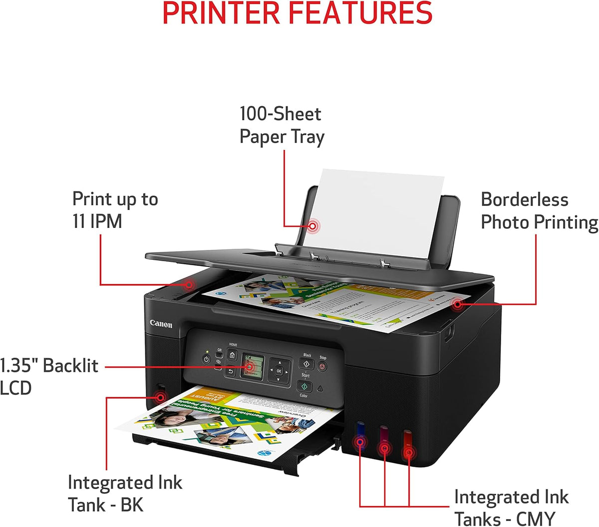 Canon MegaTank G3270 All-in-One Wireless Inkjet Printer. for Home Use, Print, Scan and Copy