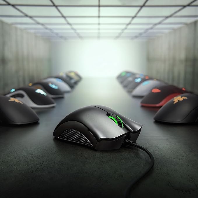 Razer DeathAdder Essential Gaming Mouse: 6400 DPI Optical Sensor - 5 Programmable Buttons - Mechanical Switches - Rubber Side Grips - Mercury White(Pack of 10)