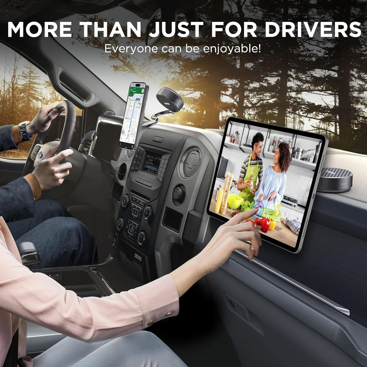 Magsafe Car Mount, Magnetic Phone Older,N55 Super Strong Suction Cup, 360° Adjustable, Portable Foldable Phone Holder for Your Car