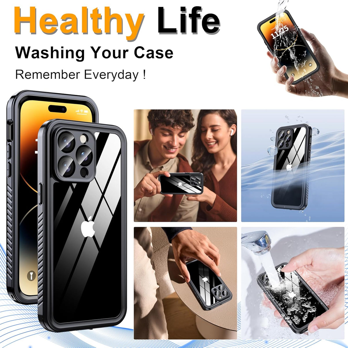 for iPhone 14 Pro Max Case Waterproof - Built-in Privacy Screen Protector & HD Screen Protector [IP68 Underwater] Shockproof Dustproof Full Body Protection iPhone 14 Pro Max Phone Case