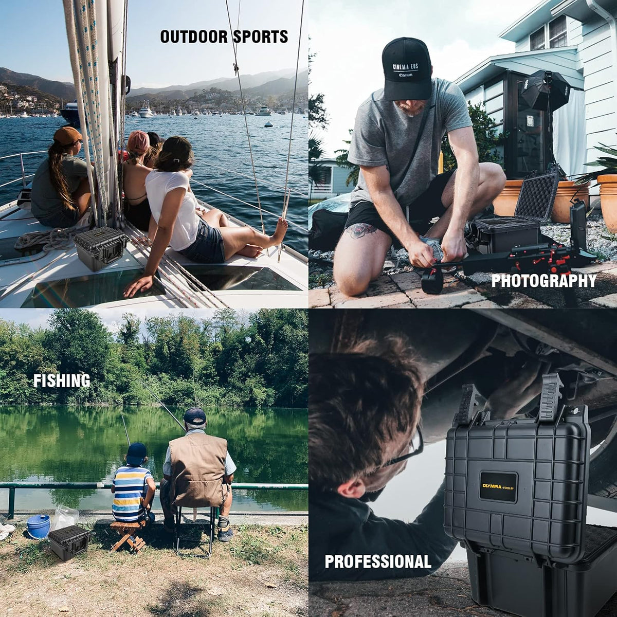 Olympia 10.47" Waterproof Hard Case with DIY Customizable Foam, Fit use of Gear, Equiment, Camera and so on