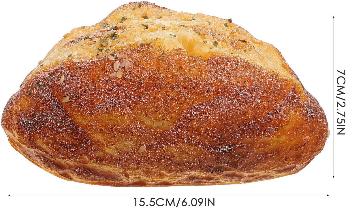 6. 1 3. 5 2. 7 Inch IMIKEYA Simulation Bread Model Faux Bread Loaf Prop, Artificial Round Bread Loaf for Home Decor