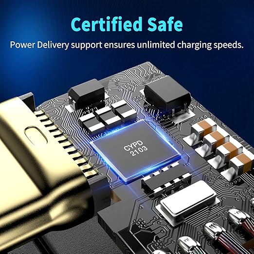 CHENLENIC USB4 Cable, with Thunderbolt 4, 240W Charging, 40 Gbps Data Cable, 8K @ 60Hz HDR, USB C to USB C Cable, 90Degree for Hub, Dock MacBook, M2, M3, Mac SSD (90Degree USB4 40G 240W 0.5M)