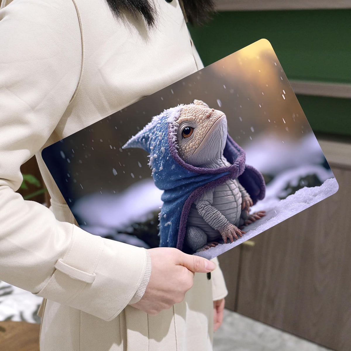 MEEgoodo for MacBook Air 13 inch Case 2021 2020 2019 2018 Released A2337 M1 A2179 A1932 with Touch ID, Plastic Hard Shell & Keyboard Cover Compatible with MacBook Air Case 13.3, Cute Dragon Cub