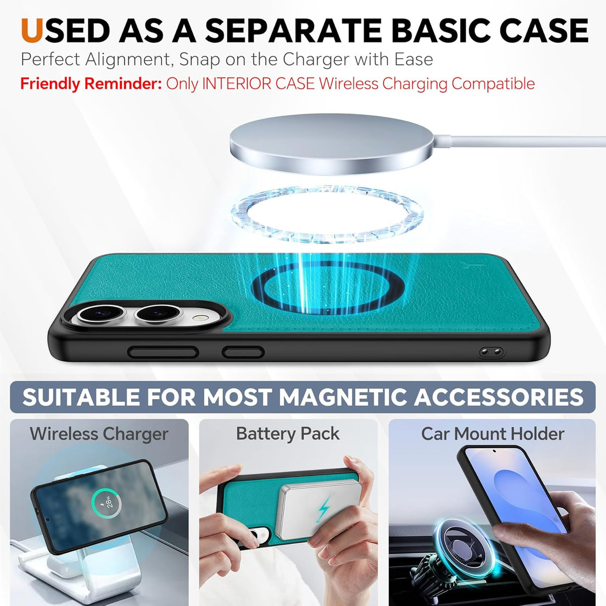 TUCCH Case for Galaxy S25 Edge, Detachable Wallet with RFID Blocking 4 Card Holder, Wireless Charging Wrist Strap Removable Stand PU Leather Flip Shockproof Phone Cover for Galaxy S25 Edge 6.7", Cyan