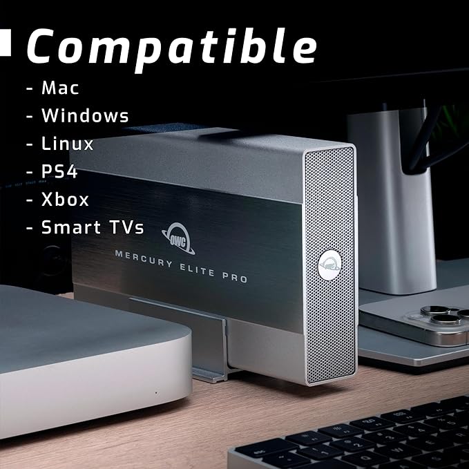 OWC Mercury Elite Pro 6TB External Hard Drive Enclosure for 3.5 Inch SATA Drives USB 3.2 and USB-A/USB-C Thunderbolt Connection Professional Plug n Play HDD Enclosure with Power Adapter
