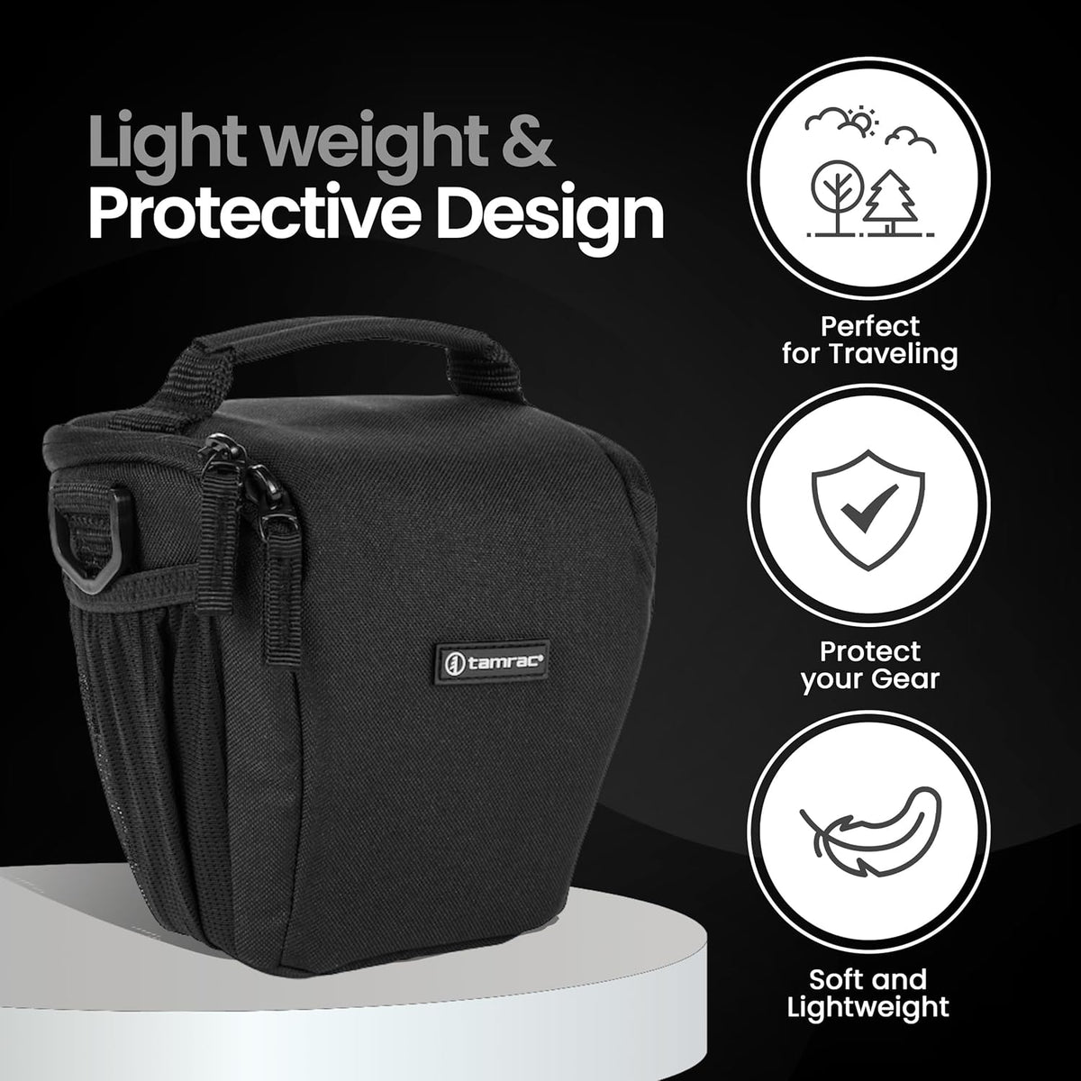 Tamrac Jazz Zoom Holster 23 v2.0 Camera Bag for Photographers, Camera Case for Photography Accessories, Shoulder Bag for Mirrorless Cameras, Crossbody Camera Bag, Travel Camera Carrying Case – Black