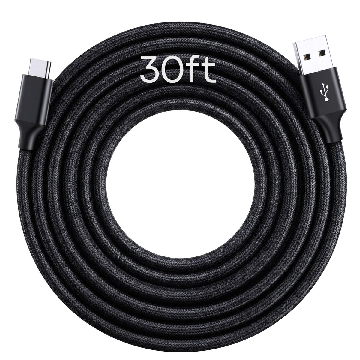 Generic 30 60W Ft USB A to USB C Cable, [Charge Only/No Data] Nylon Braided USB to USBC Charger Cord, Extra Long USB