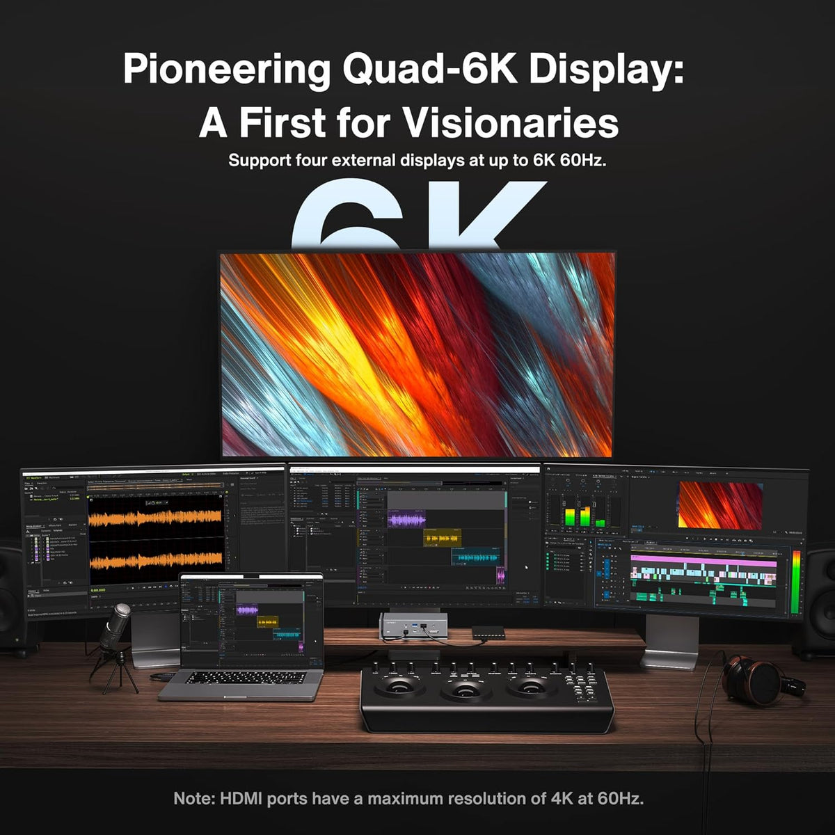 iVANKY FusionDock Max 1 Dual Thunderbolt 4 Chips, 20-in-1 Quad 6K@60Hz Monitor MacBook Docking Station, 40Gbps Dock for Mac M1/M2/M3 Pro/Max, 2HDMI 2.0, 96W PD, 10Gbps USB, 2.5 GbE, Silver