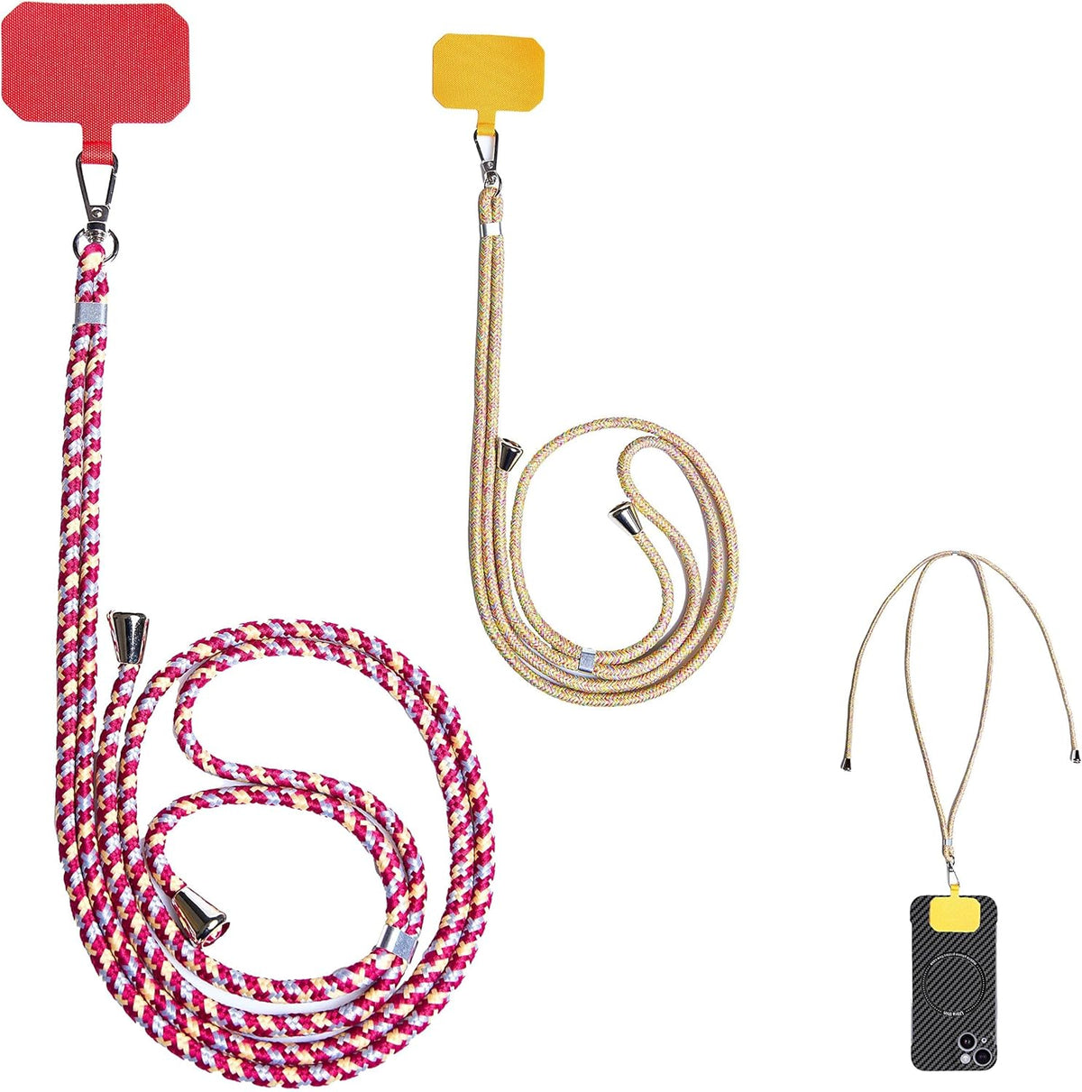 Cell Phone Lanyard Crossbody for Women - Adjustable Universal Phone Strap with Patch, Anti Theft Wrist Strap