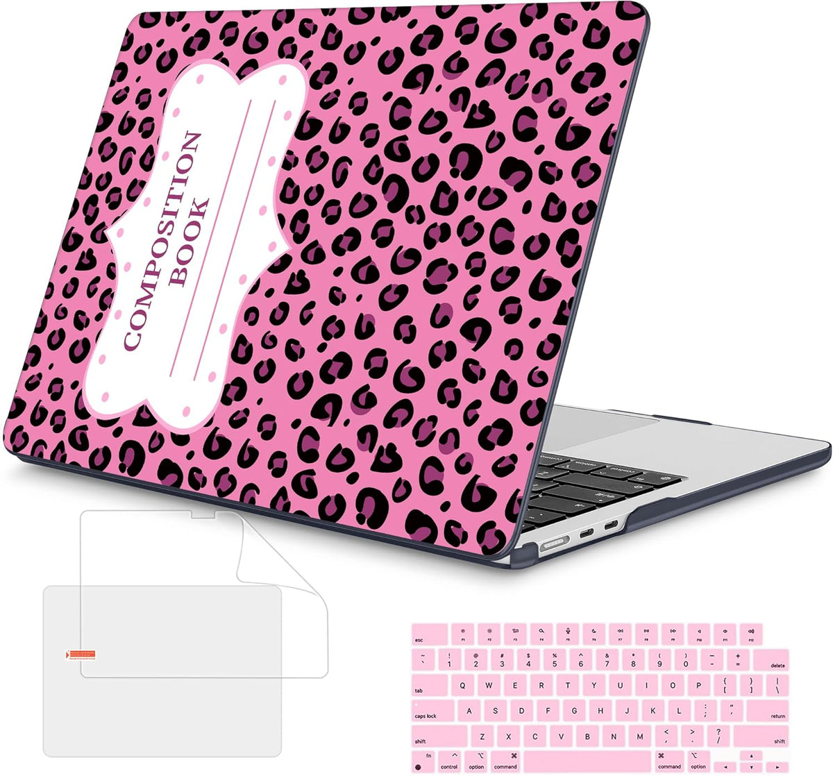 Mektron for 2025 MacBook Air 15 inch M4 Case A3241/ 2024 M3 A3114/ 2023 A2941 M2 Hard Printed Case with 15.3 Liquid Retina Display Touch ID, Plastic Hard Cover & Keyboard Skin- Composition Book