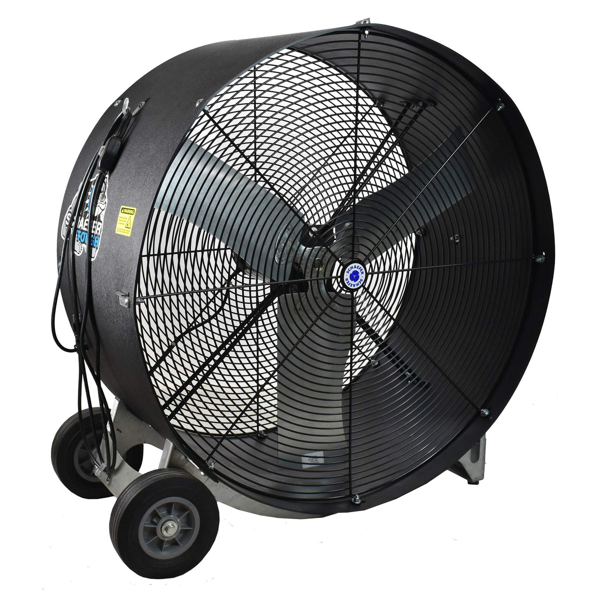 Schaefer VKM36-B-O 36 Versa-Kool Mobile Spot Drum Fan, 1/2 HP, 1-Speed, OSHA Guards, Black. Industrial Floor Fan for Warehouse,