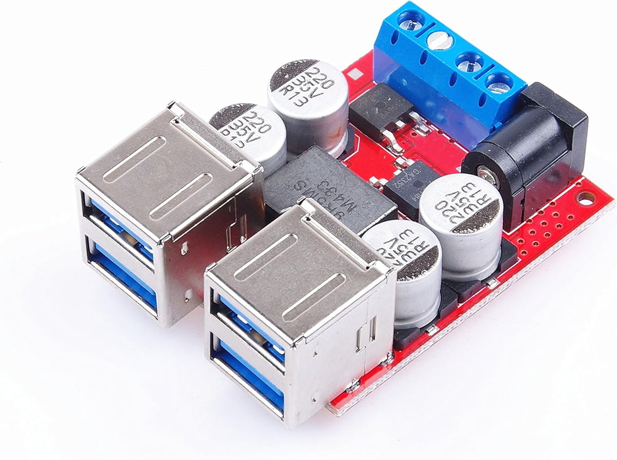 9V 12V 24V (8V-35v) 5V 5A 8A 4-USB DC-DC USB Charging Module to Port at The Same time Output for Mobile Phones, Digital