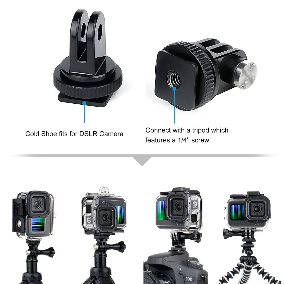 GEPULY Skeleton Housing Case Side Open Protective with Aluminum USB Pass Through Side Door Cover for GoPro Hero 9 10 11 12 13 Black - Charging Camera