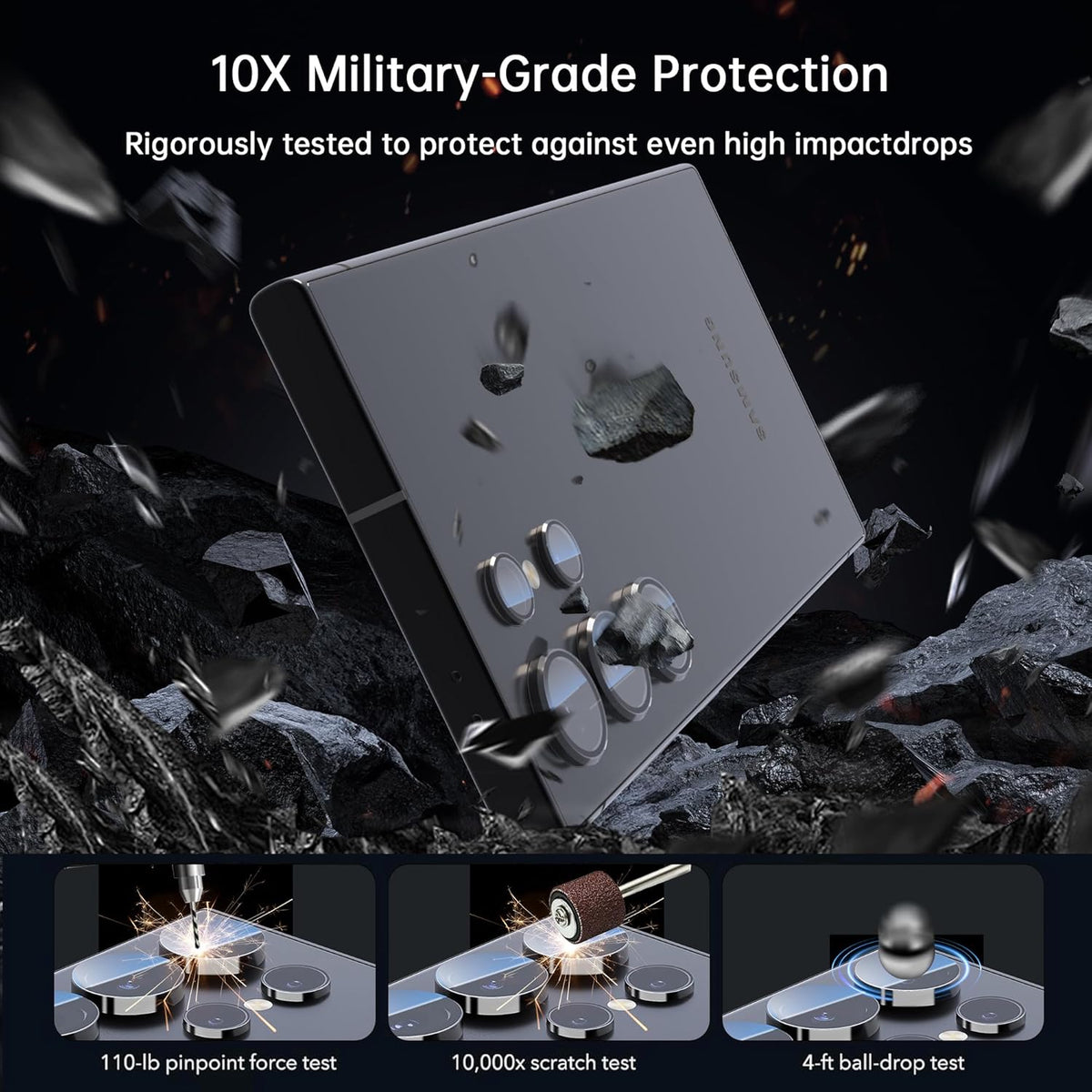 For Samsung Galaxy S23 Ultra Camera Lens Protector, Individual Lens Protector, Ultra HD 9H Tempered Glass Screen Protective Cover, Anti-scratch, Military Grade Drop Protection 2 Set. (Clear, S23 Ultra)