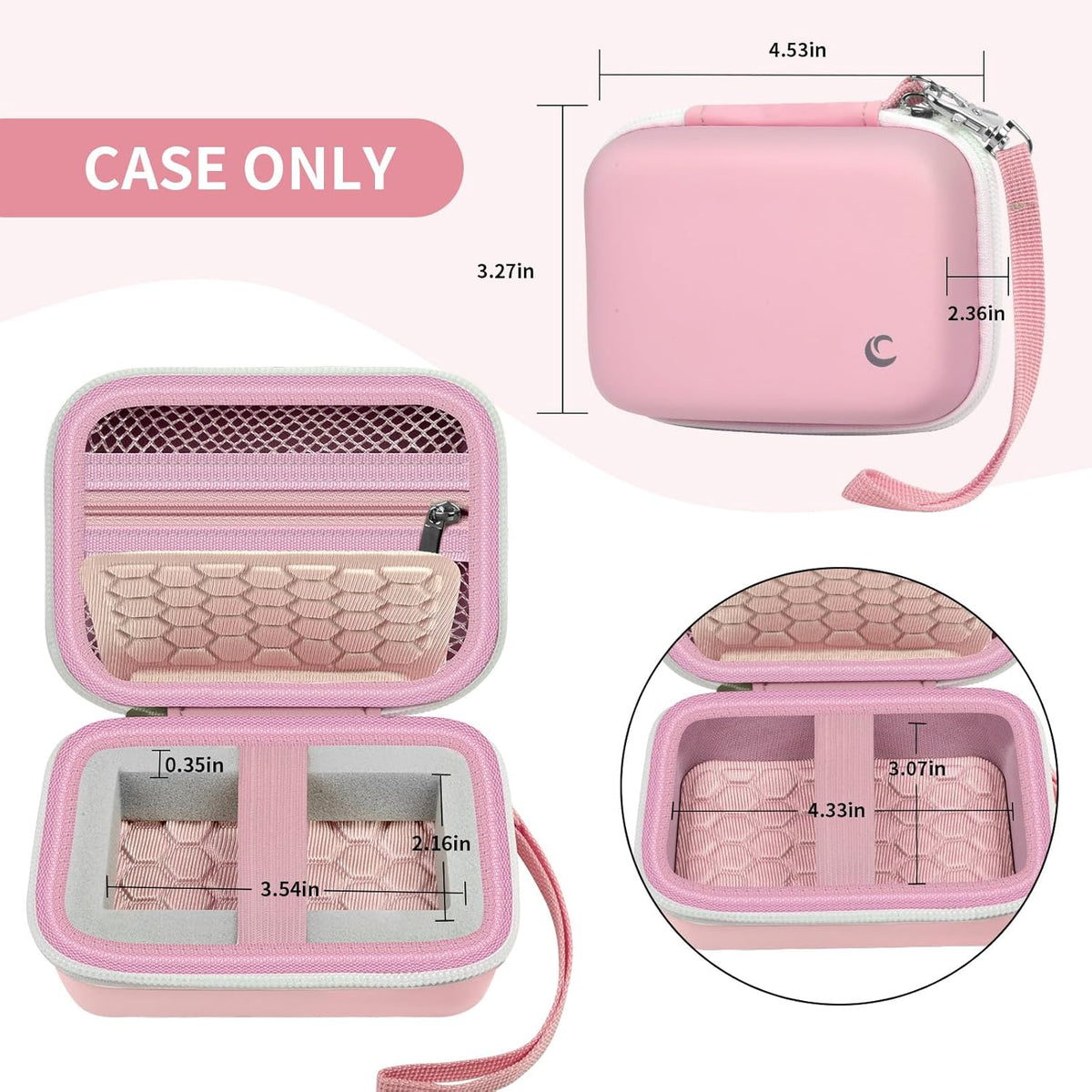 Carrying & Protective Case for Digital Camera, AbergBest 21 Mega Pixels 2.7" LCD Rechargeable HD/Kodak Pixpro/Canon PowerShot ELPH 180/190 / Sony DSCW800 / DSCW830 Cameras for Travel-Pink