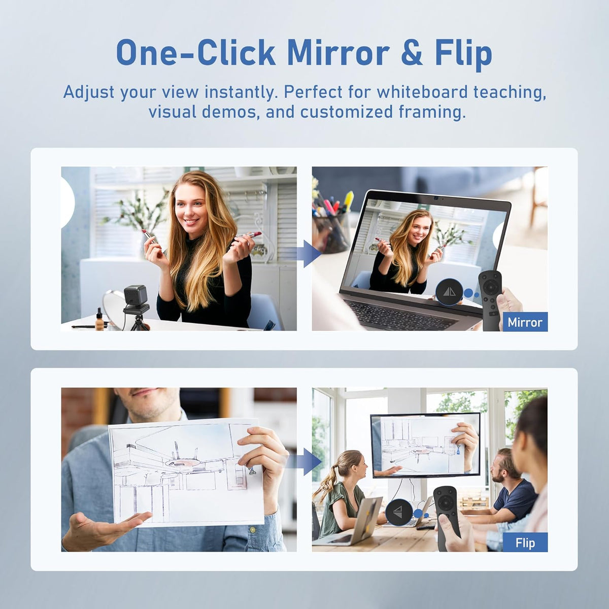 4K Webcam with 2 Microphone, Wide Angle PC Cameras with Mirror & Flip Funtion, Remote, Precise Focus, Privacy Cover, Tripod, Great for Computer, Zoom, OBS, Teams, Laptop, Personal Video Calling