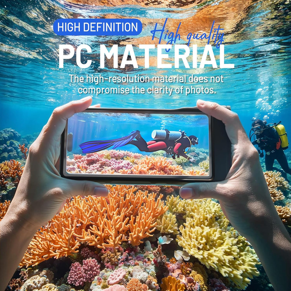 Large Floating Waterproof Phone Case with Lanyard for Snorkeling & Diving - Underwater Phone Pouch Compatible with i-Phone 16/15/14 Pro Max, Galaxy All Series, Beach and Pool Water Park (Green)