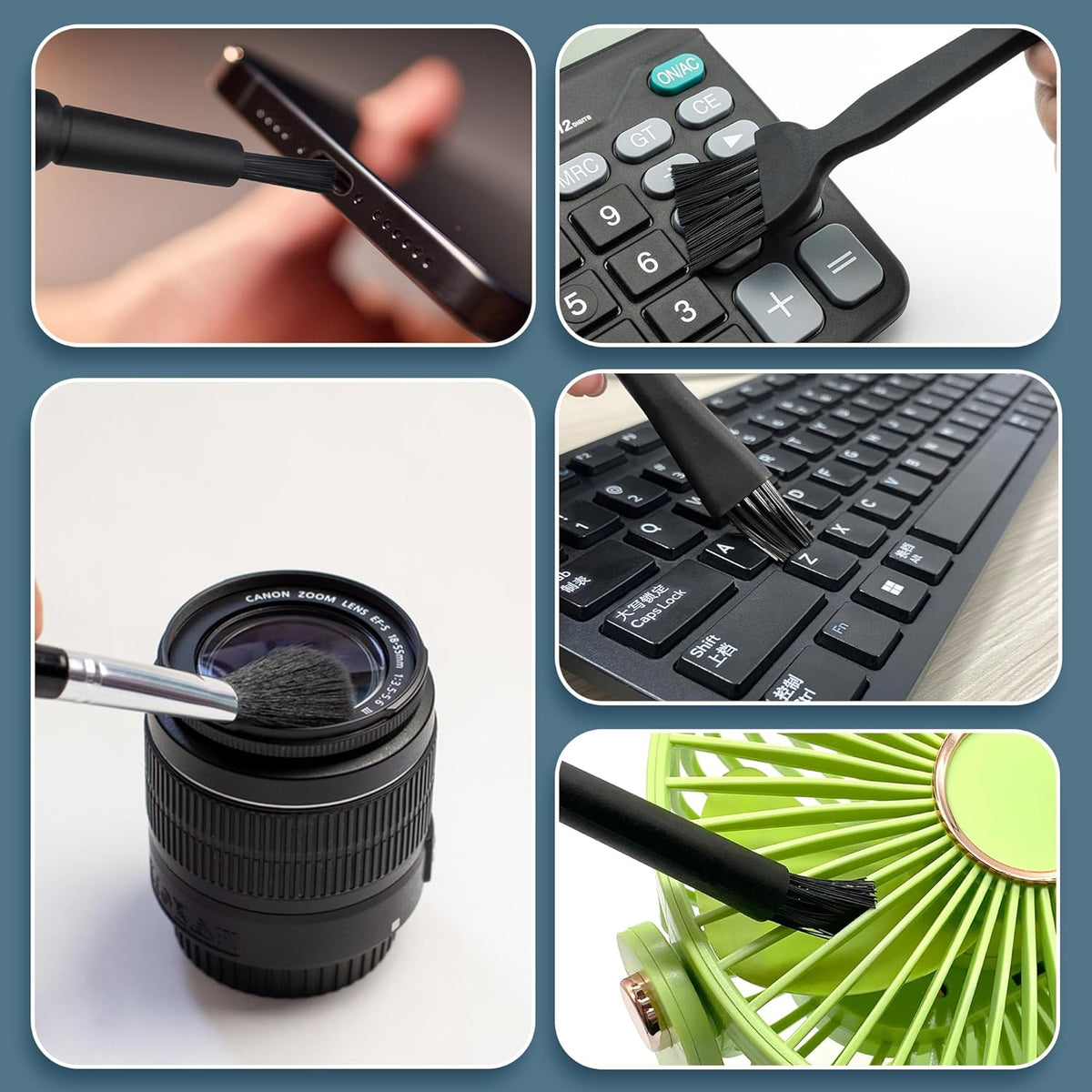 5 PCS Mini Keyboard Cleaning Brushes Kit, PP Handle Nylon Anti Static Electronic Dust Cleaning Brush for Computer