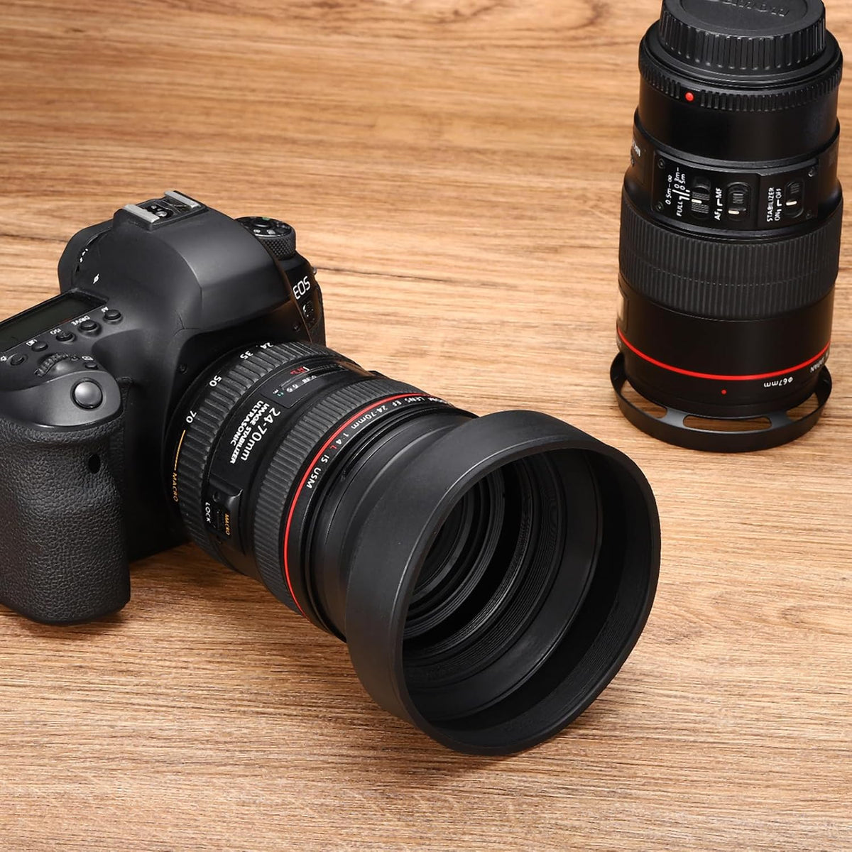 82mm PATIKIL Camera Lens Hood, Rubber Collapsible Lens Protector Anti-Reflection Blocks Excess Sunlight Enhance Camera