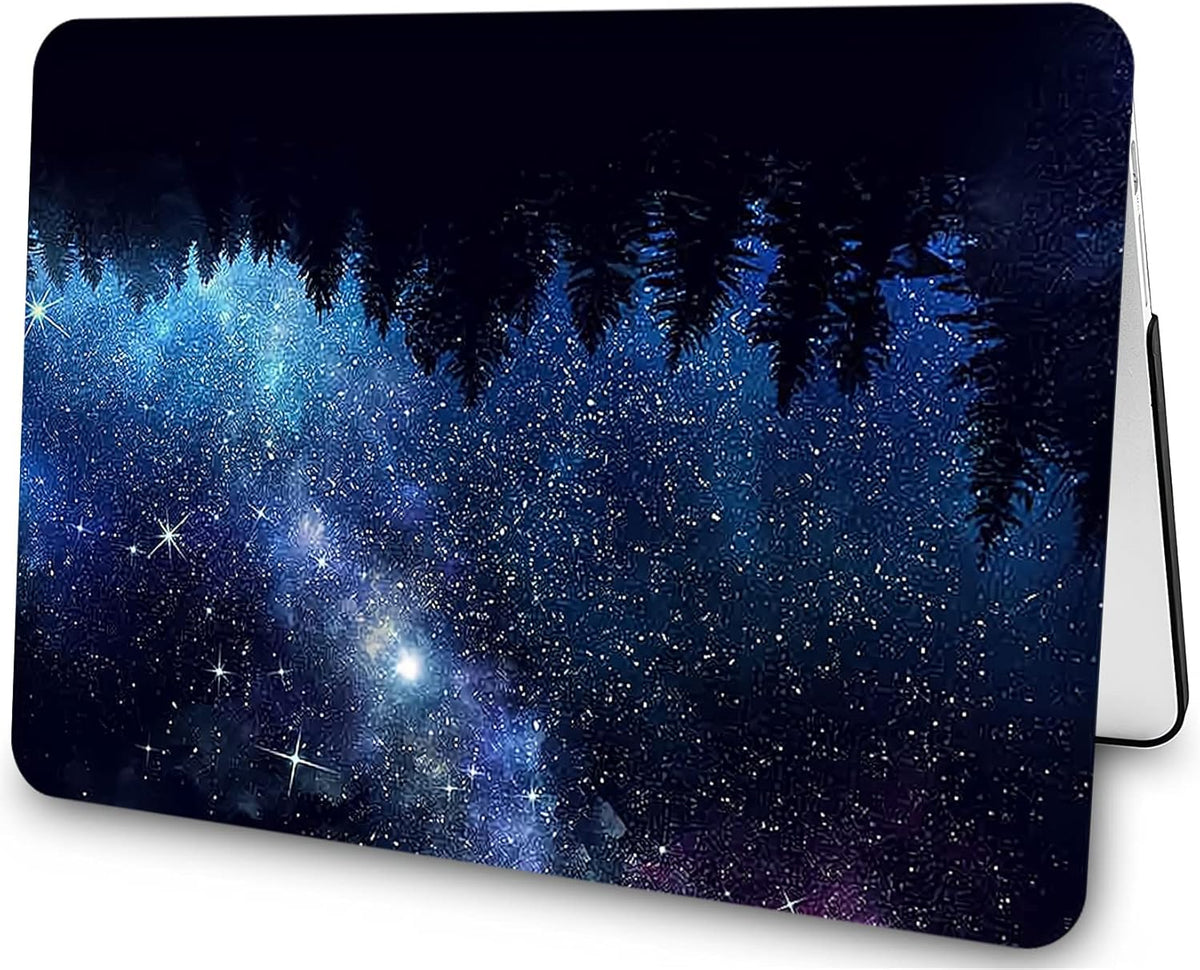 Compatible with MacBook Air 13 Inch Case 2017 2016 2015 2014 2013 2012 2011 2010 Release A1466/A1369, Plastic Hard Shell Case & Keyboard Cover & Screen Protector - Forest Night Sky