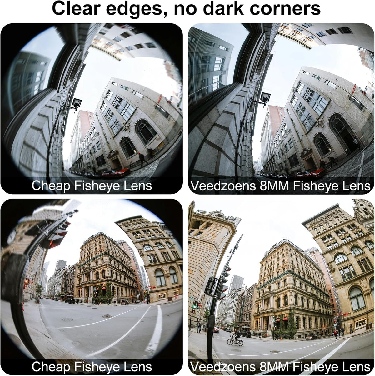 8MM 220°Fisheye Lens for iPhone Android Smartphone, Compatible with SmallRig NEEWER Phone Cage, with 17mm Thread Universal Phone Lens Clip and Black Portable Bag